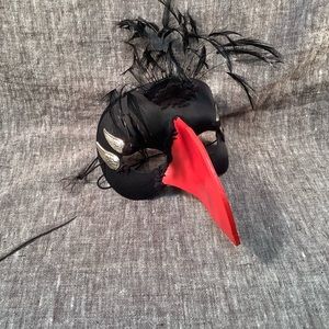 Bird beak masquerade eye mask feathers